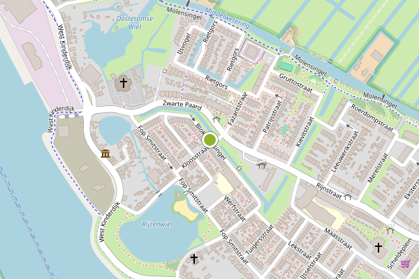 Ambulance-melding op Blokweersingel, Alblasserdam op 19 juli, kaart-overzicht