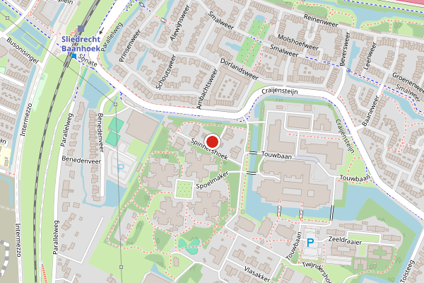 Brandweer-melding op Spinnershoek, Sliedrecht op 19 juli, kaart-overzicht