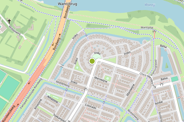 Ambulance-melding op Iroko, Dordrecht op 20 juli, kaart-overzicht