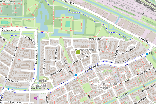 Ambulance-melding op Gershwinstraat, Zwijndrecht op 20 juli, kaart-overzicht