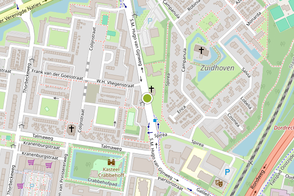 Ambulance-melding op S.M. Hugo van Gijnweg, Dordrecht op 20 juli, kaart-overzicht