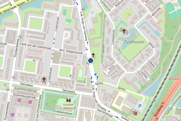 Politie-melding op S.M. Hugo van Gijnweg, Dordrecht op 20 juli, kaart-overzicht