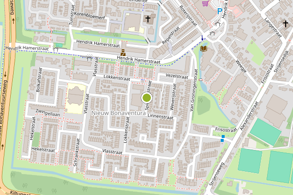 Ambulance-melding op Spinnerijstraat, 's-Gravendeel op 21 juli, kaart-overzicht