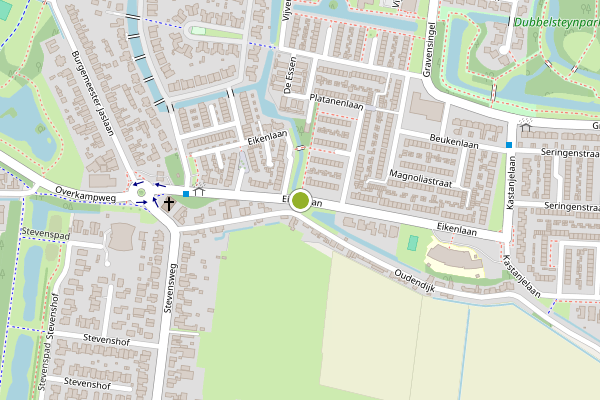 Ambulance-melding op Eikenlaan, Dordrecht op 21 juli, kaart-overzicht