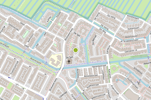 Ambulance-melding op De Spil, Alblasserdam op 21 juli, kaart-overzicht