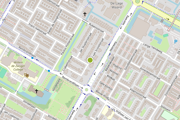 Ambulance-melding op Jan van Scorelstraat, Papendrecht op 24 juli, kaart-overzicht