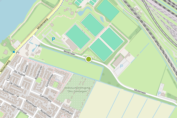 Ambulance-melding op Molenwei, Heerjansdam op 25 juli, kaart-overzicht