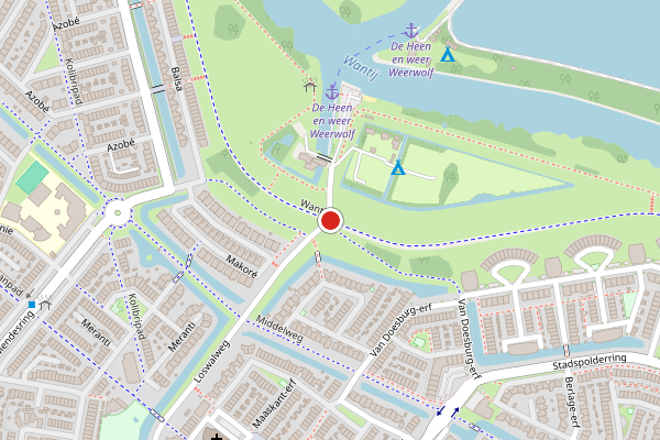 Brandweer-melding op Wantijdijk, Dordrecht op 25 juli, kaart-overzicht
