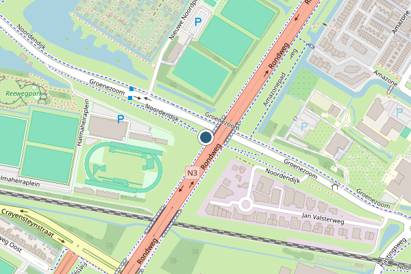 Politie-melding op Noordendijk, Dordrecht op 25 juli, kaart-overzicht