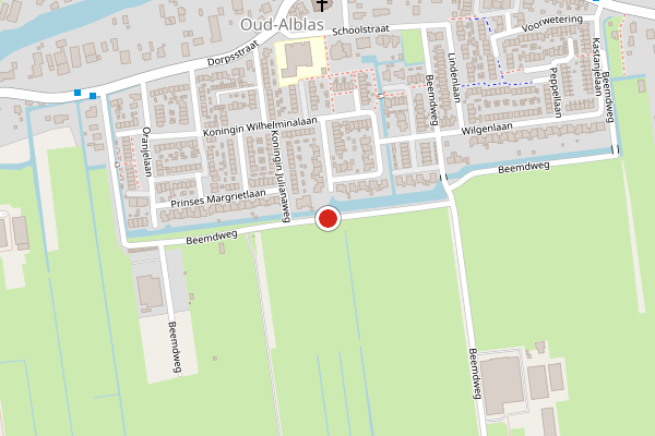 Brandweer-melding op Beemdweg, Oud-Alblas op 26 juli, kaart-overzicht