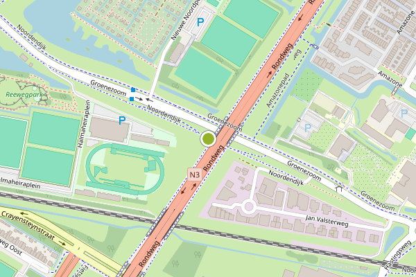Ambulance-melding op Noordendijk, Dordrecht op 26 juli, kaart-overzicht