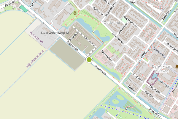 Ambulance-melding op Groeneweg, Puttershoek op 26 juli, kaart-overzicht