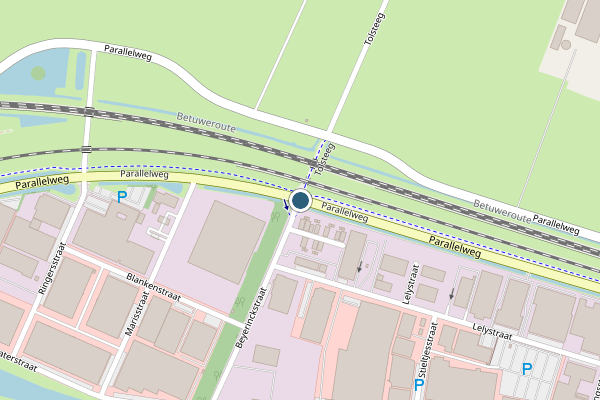 Politie-melding op Parallelweg, Sliedrecht op 27 juli, kaart-overzicht