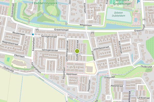 Ambulance-melding op Goudenregenstraat, Dordrecht op 27 juli, kaart-overzicht