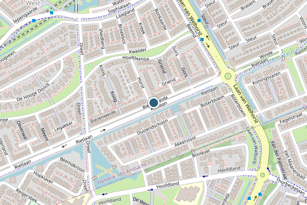 Politie-melding op Biezenweide, Hendrik-Ido-Ambacht op 27 juli, kaart-overzicht