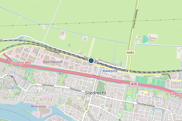 Politie-melding op Sliedrecht op 27 juli, kaart-overzicht