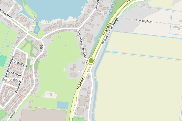 Ambulance-melding op Trambaan, Maasdam op 8 juli, kaart-overzicht