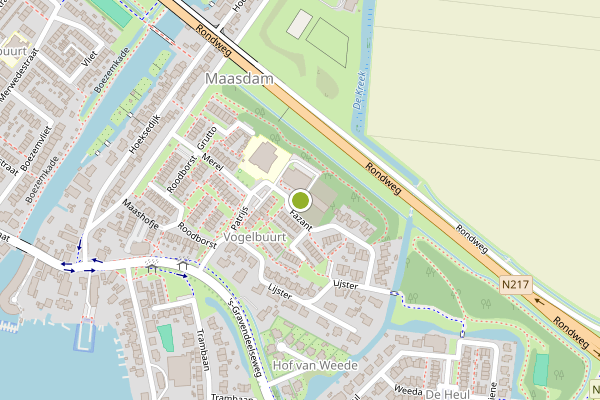 Ambulance-melding op Fazant, Maasdam op 27 juni, kaart-overzicht