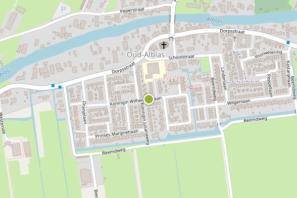 Ambulance-melding op Koningin Wilhelminalaan, Oud-Alblas op 24 juni, kaart-overzicht