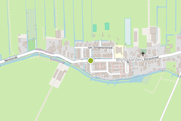 Ambulance-melding op Dorpsstraat, Wijngaarden op 1 maart, kaart-overzicht
