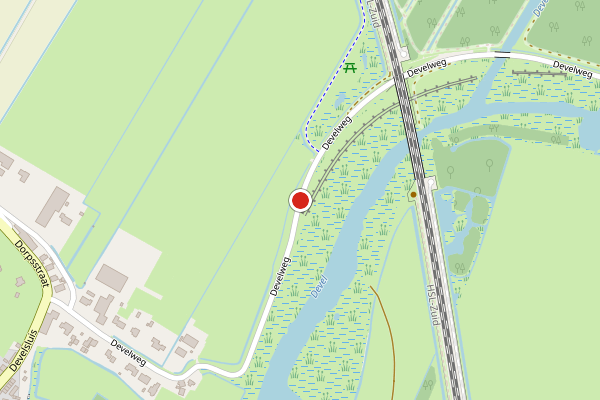 Brandweer-melding op Develweg, Heerjansdam op 28 juli, kaart-overzicht