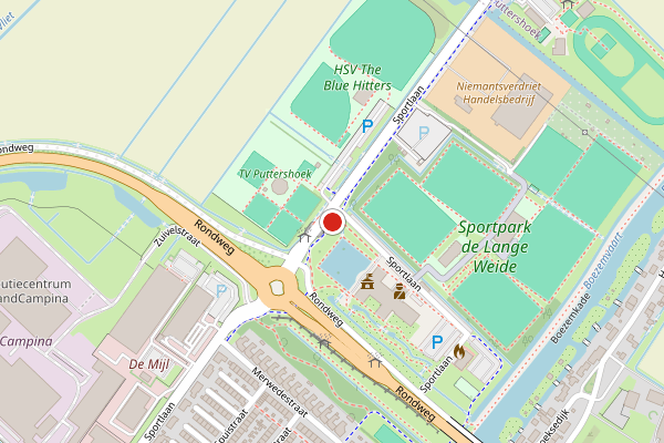 Brandweer-melding op Sportlaan, Maasdam op 29 juli, kaart-overzicht