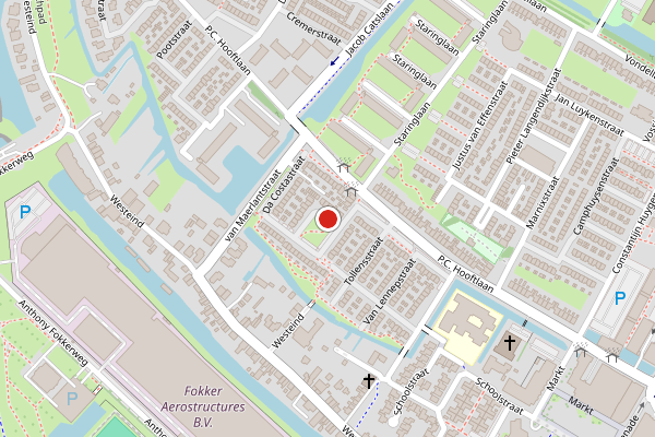 Brandweer-melding op Potgieterstraat, Papendrecht op 30 juli, kaart-overzicht