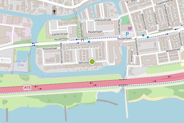 Ambulance-melding op Venusstraat, Hardinxveld-Giessendam op 30 juli, kaart-overzicht