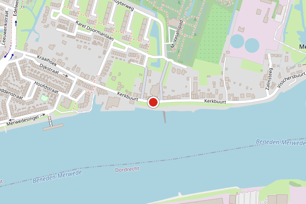 Brandweer-melding op Kerkbuurt, Papendrecht op 30 juli, kaart-overzicht