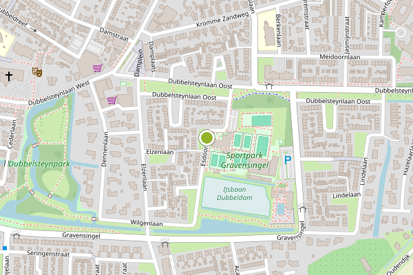Ambulance-melding op Esdoornlaan, Dordrecht op 31 juli, kaart-overzicht