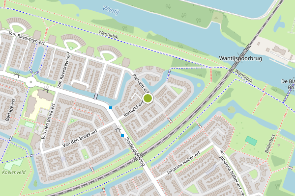 Ambulance-melding op Rietveld-erf, Dordrecht op 31 juli, kaart-overzicht