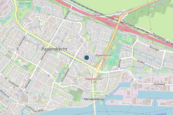 Politie-melding op Papendrecht op 31 juli, kaart-overzicht