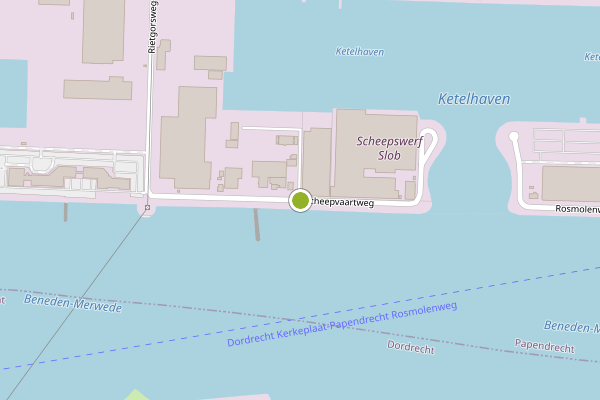 Ambulance-melding op Scheepvaartweg, Papendrecht op 31 juli, kaart-overzicht