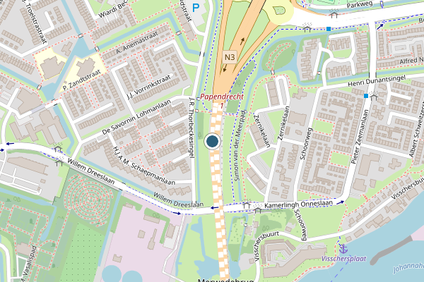 Politie-melding op Papendrecht op 31 juli, kaart-overzicht