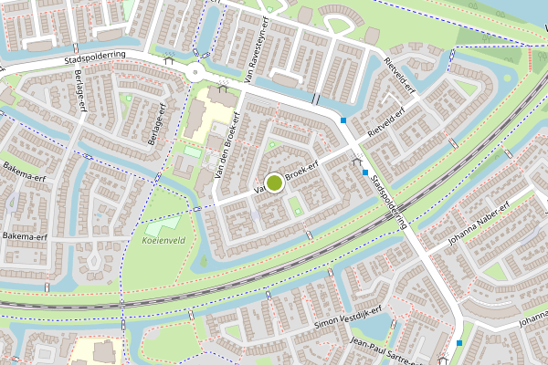 Ambulance-melding op Van den Broek-erf, Dordrecht op 1 augustus, kaart-overzicht