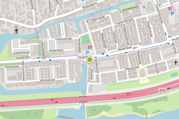 Ambulance-melding op Vlietstraat, Hardinxveld-Giessendam op 1 augustus, kaart-overzicht