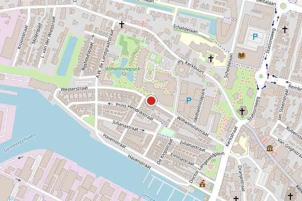 Brandweer-melding op Wilhelminastraat, Sliedrecht op 1 augustus, kaart-overzicht