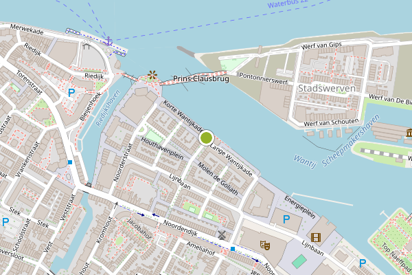 Ambulance-melding op Lange Wantijkade, Dordrecht op 1 augustus, kaart-overzicht