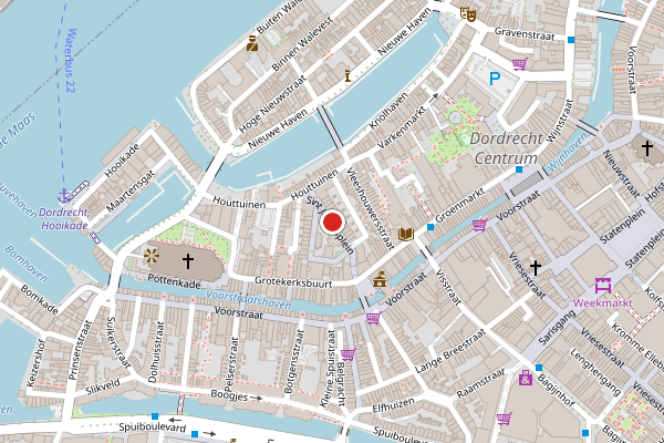Brandweer-melding op Sint Jacobsplein, Dordrecht op 1 augustus, kaart-overzicht