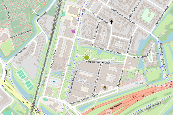 Ambulance-melding op Leerparkpromenade, Dordrecht op 2 augustus, kaart-overzicht