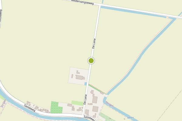 Ambulance-melding op De Lane, Strijen op 2 augustus, kaart-overzicht