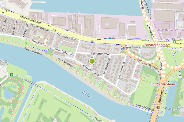 Ambulance-melding op Schiestraat, Dordrecht op 2 augustus, kaart-overzicht
