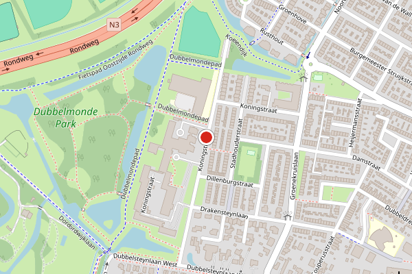 Brandweer-melding op Koningstraat, Dordrecht op 2 augustus, kaart-overzicht