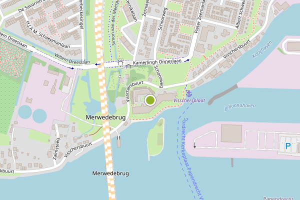 Ambulance-melding op Huys de Merwede, Papendrecht op 2 augustus, kaart-overzicht