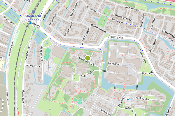 Ambulance-melding op Spinnershoek, Sliedrecht op 3 augustus, kaart-overzicht