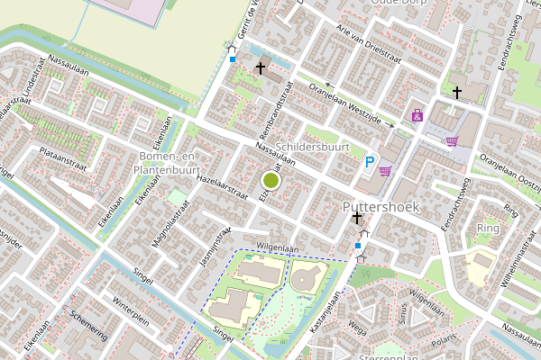 Ambulance-melding op Elzenstraat, Puttershoek op 3 augustus, kaart-overzicht