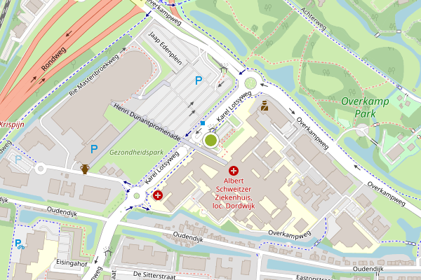 Ambulance-melding op Albert Schweitzerplaats, Dordrecht op 3 augustus, kaart-overzicht
