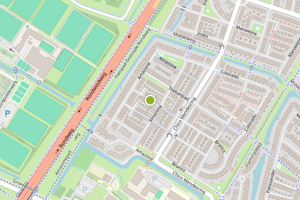 Ambulance-melding op Amazone, Dordrecht op 3 augustus, kaart-overzicht