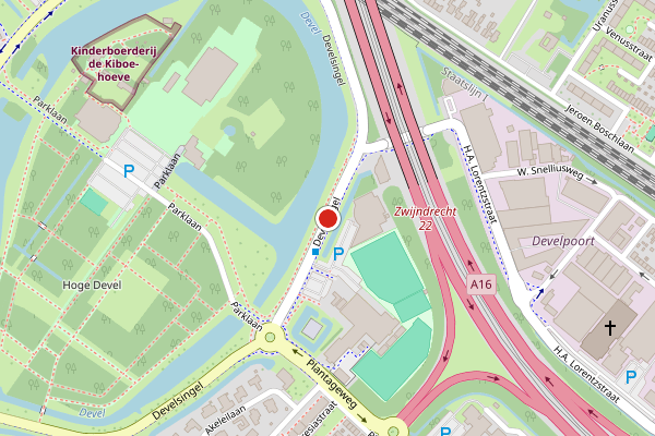 Brandweer-melding op Develsingel, Zwijndrecht op 3 augustus, kaart-overzicht