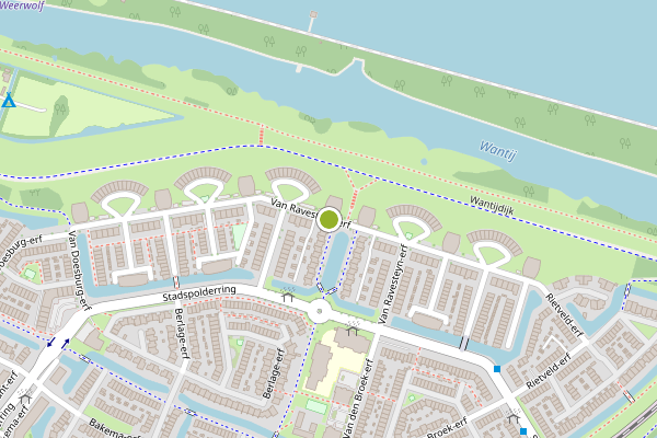 Ambulance-melding op Van Ravesteyn-erf, Dordrecht op 4 augustus, kaart-overzicht